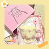 Shopmocho High Value Ceramic Flower Coffee Mugs Dishwasher Safe Creative Water Cups Birthday Gifts for Girls Household