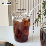 Shopmocho Glass Drinkware Cold Coffee Cups Latte Coffee Glass Iced Juice Milk Water Bottle Aesthetic Cup Wine Cocktail Glass כוסות לקפה קר
