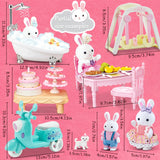 SHOPMOCHO Little Rabbit Bedroom kitchen outdoor gamesLovely Scene Play Toys Simulation Modelling Children Birthday Easter Gift