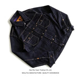SHOPMOCHOSAUCE ZHAN  Men Jacket Selvedge Denim Jacket Men Vintage Purple and Blue Double Sided Dye Regular Fit 12.5 Oz