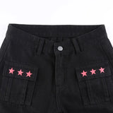 Shopmocho Autumn Winter New Straight Tube Y2k Jeans Ladies Darkness European and American Style Women's Pants Star Print Baggy Pants Woman