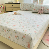 SHOPMOCHO Bonenjoy Elastic Fitted Sheet Floral Style Bedsheet Soft Bed Cover Home Bed Linen Sheets drap de lit (Pillowcase Need Order)
