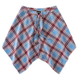 Shopmocho Fashion Tassel Hip Hop Irregular Men and Women Fake Shirt Hem Spring Autumn False Shirt Skirt Half-body Plaid Skirts Womens Saia
