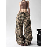 SHOPMOCHO American Retro High Street Casual Overalls Camouflage Loose Wide Leg Pants For Women Y2k Hip-hop Cargo Grunge Baggy Trousers