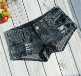 SHOPMOCHO New Low Waist Skinny Tight Denim Shorts Washed Cut Out Super Shorts Nightclub