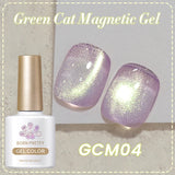 Shopmocho 10ml Green Cat Magnetic Gel Ultra Shine Holographic Glitter Semi Permanant Soak Off UV LED Gel Varnish For Manicure