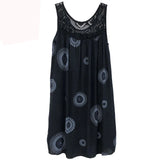 Shopmocho Women's clothing summer sleeveless camisole dress lace print sleeveless large swing loose sexy dress long skirt plus size