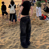 SHOPMOCHO American Sle Vintage Bamboo Node Wide Leg Jeans Women Loose Fit High Waist Cleanfit Cotton Casual Summer  Seasonal