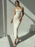 Shopmocho Women's casual vacation sexy backless slim-fit dress with hip strap