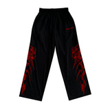 SHOPMOCHO Anime Cloud Print Wide Leg Pants Men Women Streetwear Harajuku Loose Trousers with Wing Pattern Elastic Waist Casual Bottoms