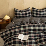 SHOPMOCHO Blue Stripes Bedding Set Simple Design Twin Single Queen Size Girls Boys Soft Home Hotel Pillowcase Bed Sheet Duvet Cover