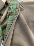 Shopmocho American Retro Brown Checkered Hooded Sweatshirt Women's Autumn New Casual Cardigan Jacket Trendy Long Sleeved Loose Outwear
