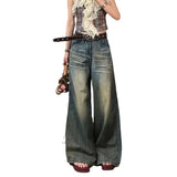 Shopmocho Vintage Wide-Leg Jeans Women's Loose-Fit High-Waisted Slimming Casual Straight-Leg Long Pants Trendy On The Ground