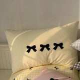 Shopmocho Plaid Bow Knot Pillowcase Korean Y2k Fashions Women Blackpink Dakimakura Sleeping Pillows Cover Bedroom Decoration Girl Gifts