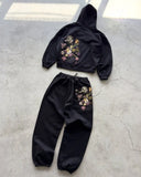 SHOPMOCHO Garden of Eden V2 Hoodie and Sweatpants Two Piece Set Men Women Loose Sweatshirt  Flower Embroidery Tracksuit Jogging Pants Suit