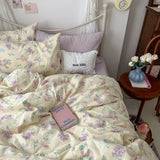 Shopmocho Floral Style Duvet Cover Pure Cotton Bed Cover Girls Soft Comforter Covers Set with Pillowcase이불커버 King Size Quilt Cover Set