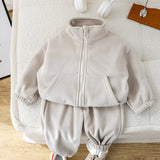 SHOPMOCHO IYEAL Children's Baby Clothing Sets Winter Fleece Casual 2 PCS Kids Sets Sport Suit for Baby Girls Boys Clothes Coat+Pants 1-6 Y