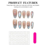 Shopmocho Handmade Press on Nails Blue Aurora Mermaid Fake Nail Patches Wearable Detachable French Pearl Almond False Nail Tips 10pcs