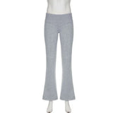 Shopmocho Casual Sexy Basic Solid Flare Pants Y2K Slim Low-Waisted Boot Cut Pants Women 2025 Autumn Spring Fashion Streetwear Lady