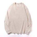 SHOPMOCHO Plus Size Washed Pure Cotton Long Sleeve T-Shirt European Style Oversized round Neck Big Size for Men And Women Casual Loose ...
