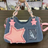 Shopmocho Denim Women Underarm Shopper Totes Large Capacity Designer Hobo Shoulder Bag Luxury Women's Handbag Small Crossbody Bag