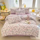 SHOPMOCHO Floral Style Duvet Cover Sets Single/Queen/King Soft Washed Cotton Bed Cover Sets 240x220 Bedding Sets