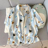 SHOPMOCHO 2Summer short-sleeve pajama set for women, comfortable and trendy, shorts that can be worn outside, home wear set