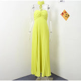 Shopmocho Strapless Ribbon Maxi Dress Women Elegant Sleeveless Backless Pleated Party Dresses Female 2025 Summer Sexy Lady Evening Vestido