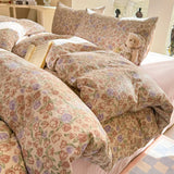 Shopmocho Floral Style Quilt Cover and Pillowcase Adults Kids Room Bedding Soft Blanket Cover Printed Duvets Cover Set housse de couette