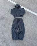 SHOPMOCHO American Y2K Casual Zipper Hoodie Sweatpant Two Piece Set HipHop Oversized Embroidery Sweatshirts Men Women Casual Pants