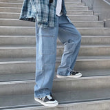 SHOPMOCHO Cargo jeans Men Loose Straight Baggy Men's Jeans Mopping pants hip hop Streetwear Skateboard Neutral denim Wide Leg Denim pants