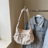 Shopmocho Large Capacity Women's Shoulder Bags Lightweight Nylon Pleated Crossbody Bag Multiple Pockets Hobo Bag For Women Commuting