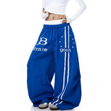 SHOPMOCHO 2026 Street Casual Pants Double Waist Head Letter Print Women's Wide Leg Lazy Wind All Match Street Leisure Long Pants