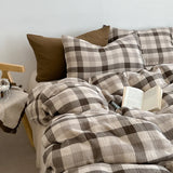 SHOPMOCHO New Washed Super Soft Duvet Cover Set with Bed Sheet Skin-friendly Bedding Set Hygroscopic Breathable Quilt Cover and Pillowcase