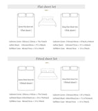SHOPMOCHO Double-layered Ruffles Lace Bow Princess Bedding Set Cotton Linen Blend Duvet Cover Set Flat/Fitted Bed Sheet Pillowcases 4Pcs