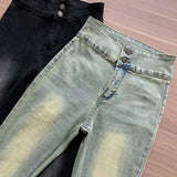 Shopmocho Lucyever Aesthetic Hot Skinny Flare Jeans Women Vintage Slim Fit High Waist Denim Pants Woman Y2K Streetwear Wide Leg Trousers