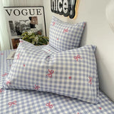 Shopmocho Plaid Bow Knot Pillowcase Korean Y2k Fashions Women Blackpink Dakimakura Sleeping Pillows Cover Bedroom Decoration Girl Gifts