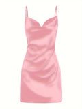 Shopmocho 2025 Lady va va voom Satin hip suspender dress women's dress