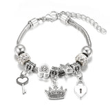 SHOPMOCHO New Butterfly Pendant 5 Color Rhinestone Snake Chain Bangle Lobster Buckle Adjustable Charm Woman Beaded Bracelet Jewelry Gift