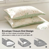 Shopmocho 3pcs Elegant Floral Tea Art Print Duvet Cover Set， Soft Skin-Friendly Bedding Set Includes 1 Duvet Cover And 2 Pillowcases