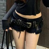 SHOPMOCHO American High Street Y2k Babes Mini Shorts Vintage Wasteland Style Cargo Denim Pants Women Retro Low Rise Hot Pants Summer 2025