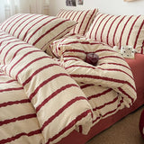 SHOPMOCHO Pink Striped Duvet Cover Single/Full/Queen Size housse de couette Comfortable Quilt Cover for Adults fundas nordicas cama 150