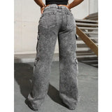SHOPMOCHO Womens Jeans Y2k Jeans High Waist Stretch Cargo Pants Multiple Pockets Casual Trousers For Ladies Fashion Retro Style