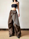Shopmocho Korean retro streetwear women wide leg pants Personality design lace decorated Y2k pants Harajuku fashion oversized sweatpants