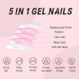 Shopmocho 120pcs/Box 9 Styles French Fake Press On Toenails Short Square Nude Pink French Glossy False Toe Nail Full Cover Summer Toe Tips