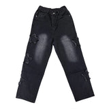 Shopmocho Star Embroidery Straight Casual Men Jeans Gothic Neutral New Wide Leg Loose Hip-hop Fashion Youth Streetwear Denim Trousers Y2K