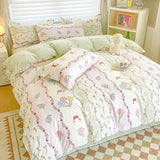 Shopmocho Tulip Flower Duvet Cover Set Single Queen Size Botanical Floral Bedding Set Soft Reversible Comforter Cover with 2 Pillowcases