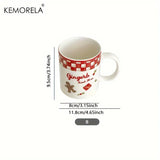 Shopmocho Christmas Ceramic Plate with Cups Platter Serving Tray Porcelain Dish for Fruit Appetizer Dessert Candy Snack Salad Dinnerware