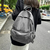 Shopmocho New Gray Denim Backpack Women's Leisure Travel Outing Shoulder Bag Female Fashion Schoolbags Suitable For Boys And Girls Mochila