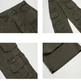 SHOPMOCHO Spring Cargo pants New Popular Rice White Multi-pockets Overalls Harajuku stays Men Loose Casual Trousers Straight Mopping Pants